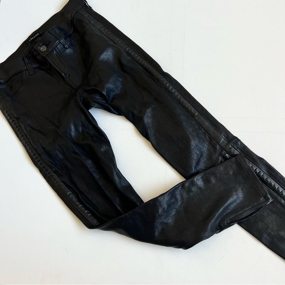 J Brand Bonded Studded Leather Pant in Noir Black - Picture 9 of 11